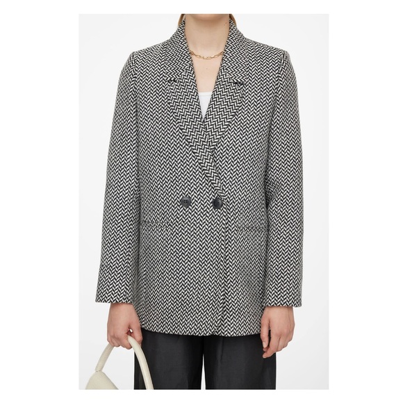 Anine Bing fishbone blazer black and white new with tags nwt oversized - Picture 2 of 7